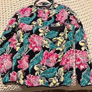 Patagonia Floral Fleece Pullover with Pocket
